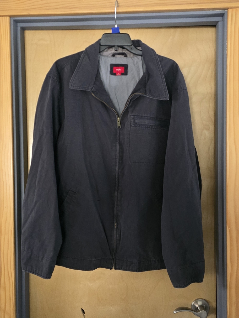 Men's Charcoal Black Zip-Front Jacket